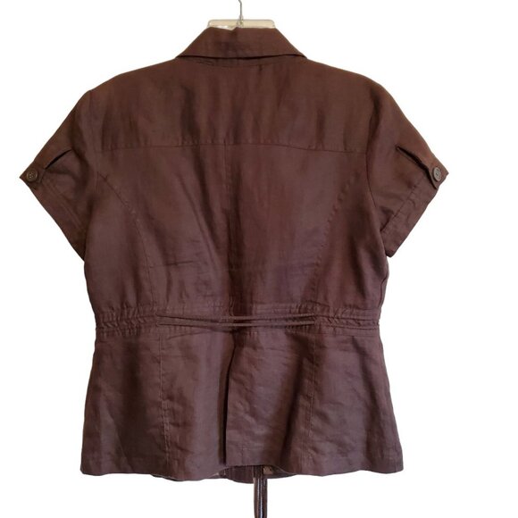 Lucy and Laurel Linen Short Sleeve Anorak Blouse Large - Picture 2 of 13